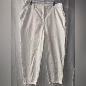 Eileen Fisher mid-rise straight-leg organic cotton blend cropped pants 12